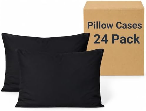 ZPECC Bulk Black Pillow Cases Queen Size 24 Pack with Envelope Closure by ZPECC-ABrandThatHasBeenFocusedOnBeddingFor20Years