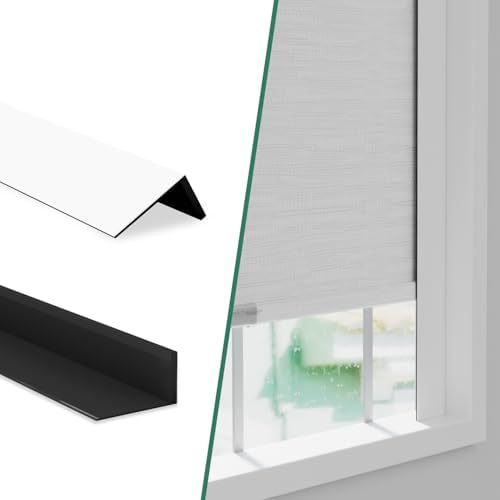 Light Blocking Strips for Window Shades and Blinds, 100% Blackout PVC Side Tracks Light Blocker for Blinds, Window Light Blocker for Bedroom(White, 58", 2PCS) by Bliwans