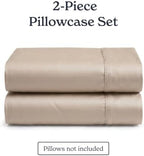 Beckham Hotel Collection Pillowcases King Size Set of 2, Cool Touch Cotton Sateen Fabric, 500TC, Silky Smooth & Soft, Open End, Sand - Image 5