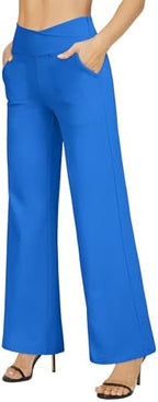 G4Free EverGoing Wide Leg Yoga Pants for Women Crossover Waist with Pockets - Image 2