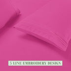 Elegant Comfort Luxury Soft 6-Piece 1500 Premium Hotel Quality Bed Sheet Set with Extra Deep Pockets 18-24 Inch, Wrinkle Free, Storage Pockets, Extra Deep Pocket 6PC Sheets, Full, Hot Pink - Image 7
