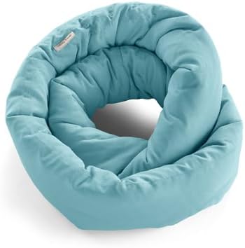 Huzi Infinity Pillow Mini - Kids Travel Neck Pillow - Machine Washable - Home Travel Flight Road Car Train Trips (Airy Blue) by Huzi-InfinityTravel