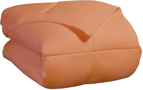 SUPERIOR All Season Down Alternative Comforter, Twin, Dusty Orange by SUPERIOR