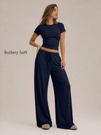 Trendy Queen Women's 2 Piece Matching Summer Lounge Set with Pockets - Image 2