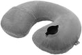 Travel Pillow Push-Button Inflatable U Shaped Neck for Support Airplanes with Packsack and Luggage Clip by Unknown