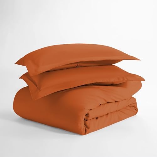 IR Imperial Rooms Bulk (10 Pack) Twin Size Duvet Cover (68 x 90) Inches + 1 Pillow Sham - Wholesale for Hotels, Airbnbs, Guest Bedroom Microfiber Button Closure Duvet Covers Bed Set (Rust) - Image 4
