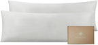 Bioweaves 100% Organic Cotton Body Pillow Cover for Body Pillowcases 300 Thread Count Soft Sateen Weave GOTS Certified with Zipped Closure - 21" x 54", Silver, Pack of 2 by BIOWEAVES