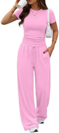 Trendy Queen Women's 2 Piece Matching Summer Lounge Set with Pockets by TrendyQueen
