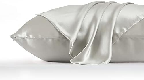 DISANGNI Silk Indulgence Set: Premium 22 Momme Mulberry Silk Pillowcase & Eye Mask Duo for Hair and Skin Rejuvenation(1pc King Size 20" x36", Light Grey) - Image 6