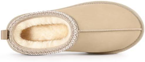 Litfun Women's Genuine Suede Fur Lined Slippers Fuzzy Winter House Shoes - Image 6