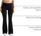 MOOSLOVER Women Flare Leggings Fold Over Bootcut Yoga Pants Casual Y2K Lounge Pants Comfy Cotton Leggings - Image 4