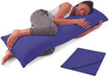 Snuggle-Pedic Body Pillow for Side Sleepers for Adults - Full Body Maternity Pillow Support Legs, Belly & HIPS - Shredded Memory Foam & Cooling Pregnancy Pillow Cover - 20x54 Navy by Snuggle-Pedic