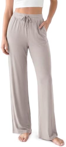 ODODOS Women's Lounge Pants with Pockets Drawstring Lightweight Loose Comfy Casual Pajama Pants-28/30" Inseam by ODODOS