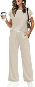 WIHOLL Two Piece Sets for Women Summer Spring Outfits Travel Cruise Resort Wear 2026 Beach Vacation Palazzo Pants Set by WIHOLL