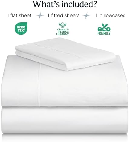 Twin Size Sheets Set, Cooling & Soft Deep Pocket Bed Sheets, 3PC - Image 2