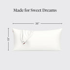 Kitsch Satin Pillowcase with Zipper - 2 pcs King Size, Ivory - Image 4