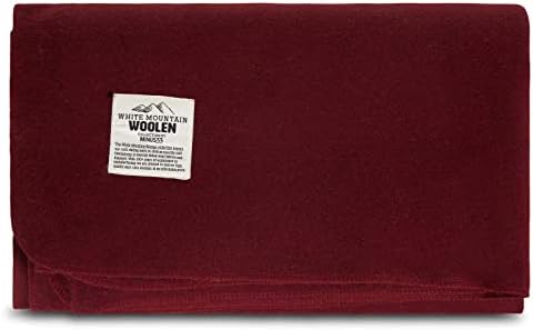 Lodge Twin Blanket - 80% Recycled Wool - Buffalo Plaid - Warm Throw Blanket - Thick - Washable - 65W x 90L - Burgundy - Image 2
