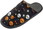 Travel Slippers Halloween Black Cat and Skulls - Image 4