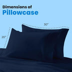 Avalon Bedding Pillow Cases Standard Size Navy Blue Pillow Cases Set of 24 Cotton Blend 200 TC Soft & Breathable Perfect for Home & Hospital, Hotel Quality Queen Pillow Protectors 30x20 Inches - Image 2