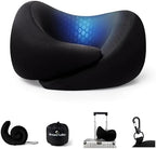 Dream Valley Memory Foam Travel Neck Pillow for Airplanes,Black,L by DreamValley