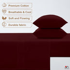 ARlinen RV Bunk Sheet Set, 34x75, 4 Piece Egyptian Cotton, Burgundy - Image 2