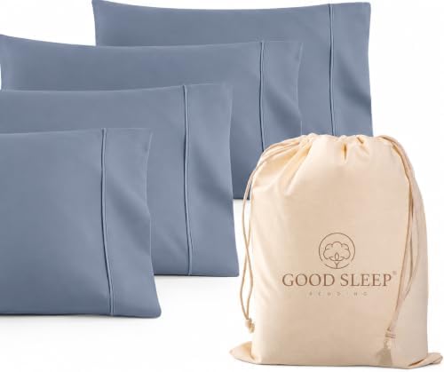 1000 TC Standard Pillowcases Set of 4 100% Egyptian Cotton Pillow Cases by GoodSleepBedding