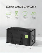Heavy Duty Moving Bags Extra Large, Premium Storage Bags with Durable Zippers, Reinforced Handles, Moving Supplies for Clothes, Bedding, College Dorm Essentials, 8 Pack Black - Image 6