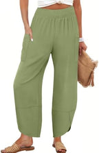 ANRABESS Womens Wide Leg Palazzo Capri Barrel Pants Cropped Trousers by ANRABESS