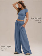 Trendy Queen Women's 2 Piece Matching Summer Lounge Set with Pockets - Image 3