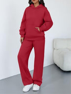 Trendy Queen Womens Oversized Hoodie Wide Leg Pants 2 Piece Lounge Set - Image 3