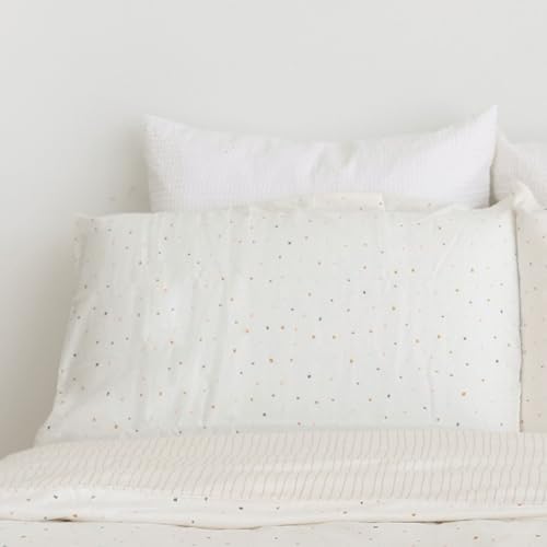 Makemake Organics Organic Toddler Pillowcase (Set of 2) GOTS Certified Organic Cotton Pillowcase Breathable Safe No Chemicals No Dyes Fits 13x18 Travel Pillows Neutral Unisex (Dotty, 14x19) - Image 3