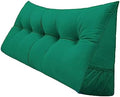 Peachwell Handmade Headboard Pillow-Queen Wedge Triangular Bed Rest Large Bolster Cushion Headboard Backrest Pillow with Removable Cover and Two Large Side Pockets (Green, Queen: 59 x 8 x 20 inches) by PEACHWELL