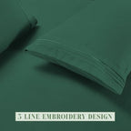 Elegant Comfort Luxury Soft 6-Piece 1500 Premium Hotel Quality Bed Sheet Set with Extra Deep Pockets 18-24 Inch, Wrinkle Free, Storage Pockets, Extra Deep Pocket 6PC Sheets, Cal King, Hunter Green - Image 7