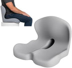 Orthopedic Seat Cushion – L-Shaped Lumbar Support Memory Foam Comfort for Long Sitting, Ergonomic Support for Office Chair, Wheelchair, Car & Travel (Light Gray,1) by Gueyi