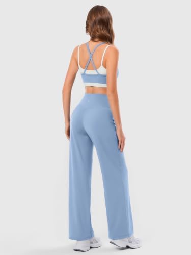 Wide Leg Yoga Pants for Women with Pockets, High Waist & Front Pleated Casual Lounge Palazzo Trousers for Workout - Image 4