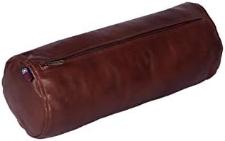 Neck Roll Pillow Cushion Cover, 24x5 Inch Full Moon Round Bolster Pillow Case, Cylinder Soft Lambskin Leather Pillowcase for Head, Spine & Neck Support During Sleep - Tan Pack of 2 - Image 3