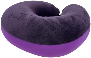 Bookishbunny 2pks U Shape Microbead Travel Neck Pillows Neck Head Support Airplane Bus Train Car Traveling Driving (Purple) - Image 4