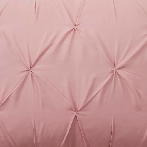 5 Piece Comforter Set Bed in a Bag Ombre Pintuck Design All Season Soft Down Alternative Bedding Comforter Set & Luxurious Matching Bed Sheets & Pillow Sham, Ombre Pintuck Blush, Twin - Image 6