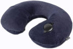 Travel Pillow Push-Button Inflatable U Shaped Neck for Support Airplanes with Packsack and Luggage Clip(E) by Unknown