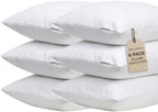 500TC 100% Cotton Pillow Protectors with Zipper, King Size 6 Pack by HOMTEC