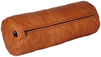 Neck Roll Pillow Cushion Cover, 16x7 Inch Full Moon Round Bolster Pillow Case, Cylinder Soft Lambskin Leather Pillowcase for Head, Spine & Neck Support During Sleep - Rusk Artical Pack of 1 - Image 2