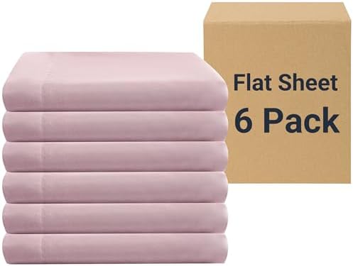 ZPECC King Flat Sheets Only Pink 6 Pack, Color-Coded Hem Threads by ZPECC-ABrandThatHasBeenFocusedOnBeddingFor20Years