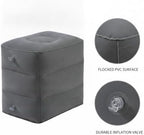 Fits Airplane Seats & Office Desks: Inflatable Foot Rest with Manual Pump, Portable Flocked PVC Leg Support Pillow for Travel - Image 6