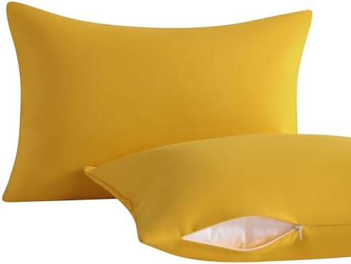 NTBAY Toddler Pillows with Pillowcases Set, 4 Piece 13 x 18, Ginger Yellow by NTBAY