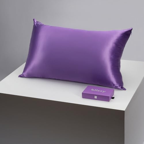 Blissy Silk Pillowcase - 100% Pure Mulberry Silk - 22 Momme 6A High-Grade Fibers - Silk Pillow Cover for Hair & Skin - Regular, Queen & King (Orchid, King) by Blissy