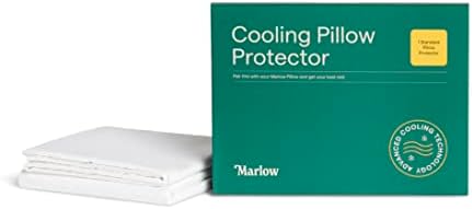 Marlow Cooling Pillow Case - Machine Washable - Zipper Pillow Cases - Made with 100% Long-Staple Cotton - Cooling-Infused Pillow Protector - Pillow Protector Standard Size by Marlow