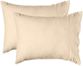Elegant Comfort 4-Piece Solid Smart Sheet Set-Deep Pocket Fitted Sheet with Side Storage Pockets-Silky Soft 1500 Thread Count Egyptian Quality Microfiber, Wrinkle and Fade Resistant, King, Cream - Image 5