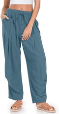 TARSE Womens Linen Barrel Pants Casual Summer Travel Lounge Trousers by TARSE