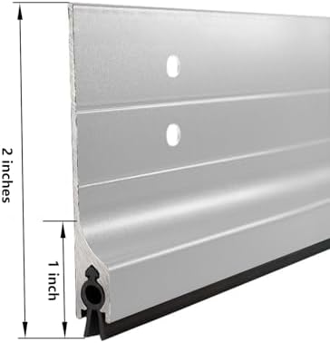 Door Metal Draft Stopper 2x36 inches Aluminum Mouse Blocker Silver - Image 2