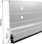 Door Metal Draft Stopper 2x32 inches Aluminum Mouse Blocker Silver - Image 2